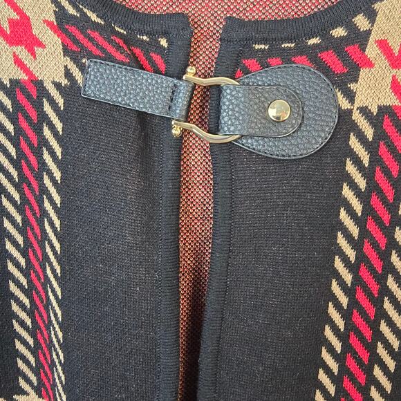 Anne Klein Jacket Women's 2X Black Red Tan Plaid Classic Career Preppy Old Money - Picture 3 of 12
